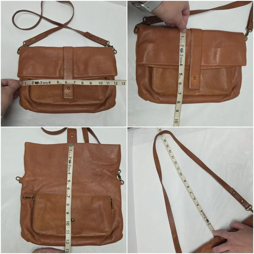 Bimba Y Lola Women's Crossbody Tan Brown Leather Shoulder Bag Purse Y2K